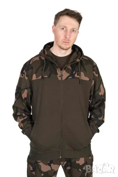 Суичър Fox LW Khaki/Camo Split Zip Hoody L размер, снимка 1