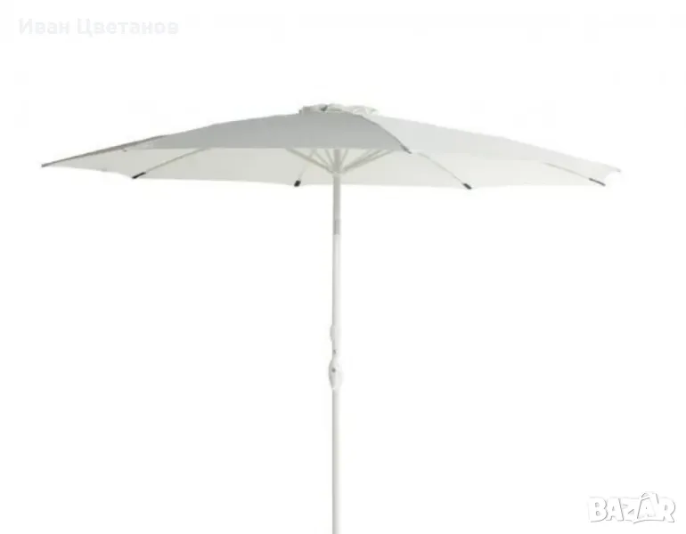 Усилен Плажен чадър – 250 см, бял, без стойка NS6352 "ултра високо качество", снимка 1