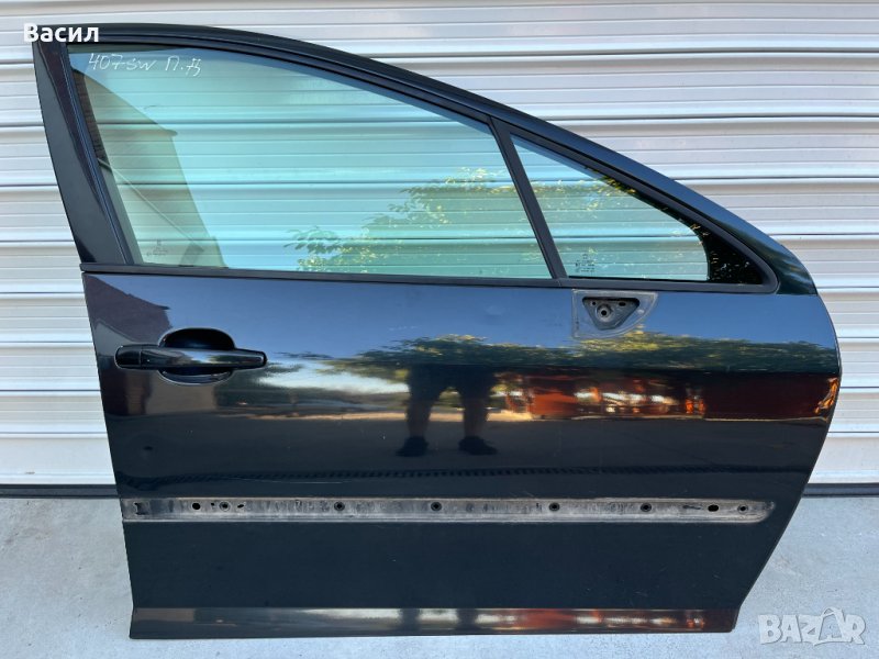 Предна дясна врата ЧЕРНА Peugeot 407 SW 2.0 HDI 2.0hdi 136 к.с Пежо 407 Комби 2.0 ХДИ 2.0хди pejo, снимка 1