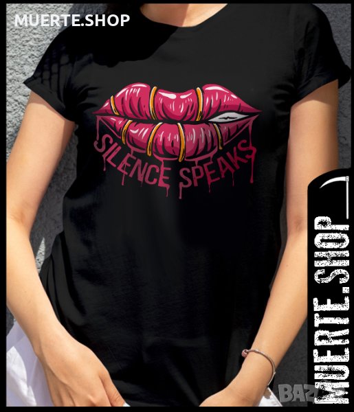 Дамска тениска с щампа SILENCE SPEAKS, снимка 1
