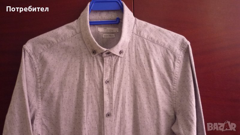 Мъжка риза с дълъг ръкав-М, снимка 1