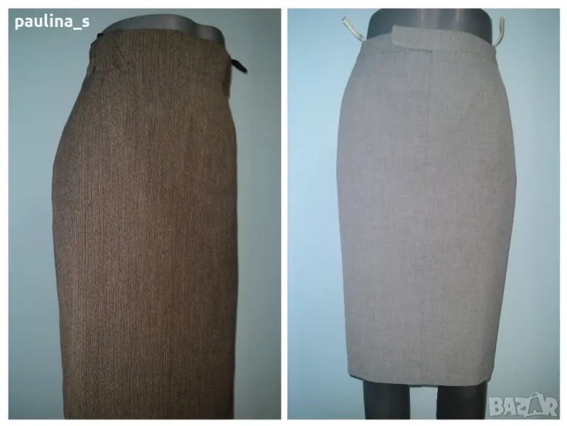 Два броя / Офис миди пола с хастар, с вълна и висока талия / за офис , снимка 1