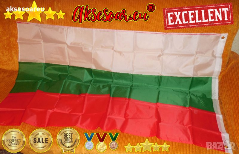 Български знамена българско национално знаме трибагреник флаг шито от полиестерна коприна подарък но, снимка 1