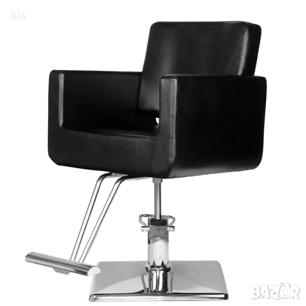 Фризьорски стол в класически черен цвят, модел HS-91, снимка 1