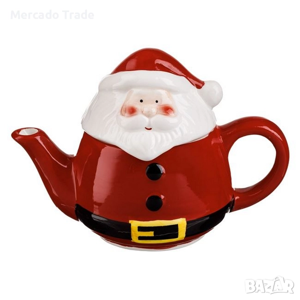 Коледен чайник Mercado Trade, Дядо Коледа, 420мл., Червен, снимка 1