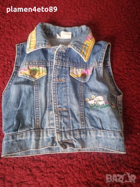 Дънкено елече 74-80 см , снимка 1