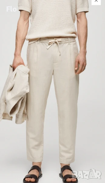 Ленен панталон Mango, снимка 1