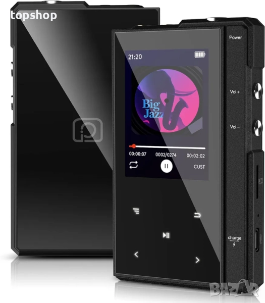 Нов Phinistec Z6 цифров аудио плейър с високоговорител, 2.4'' IPS 96GB MP3 с 90 часа живот на батери, снимка 1