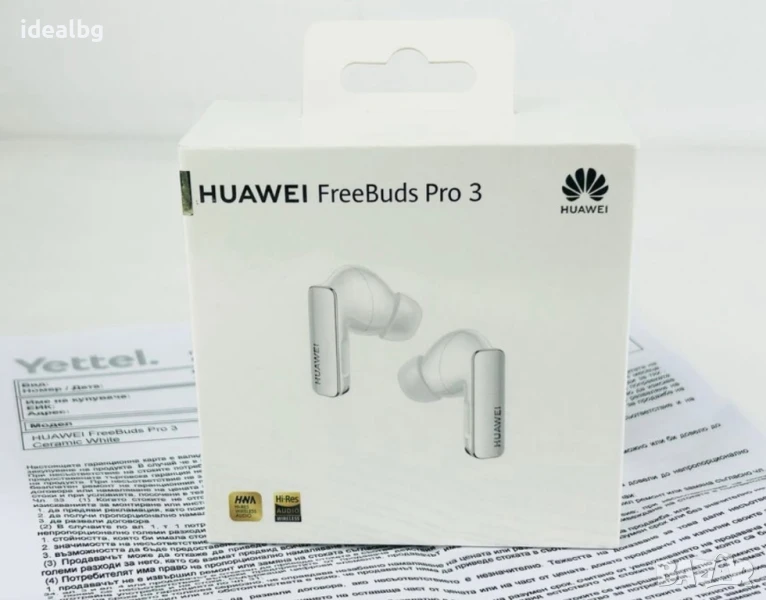 НОВ! Huawei FreeBuds Pro 3 Ceramic White / Silver Frost 3г. Гаранция!, снимка 1