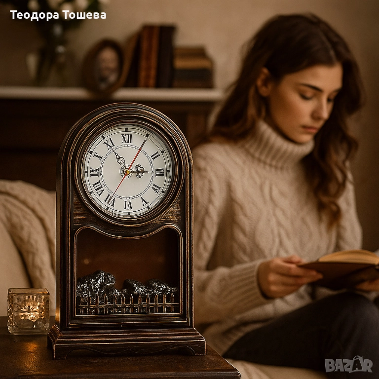 Led камина с часовник , снимка 1