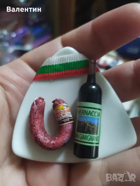 Магнити - суджук и бутилка вино и БГ знаме, снимка 1