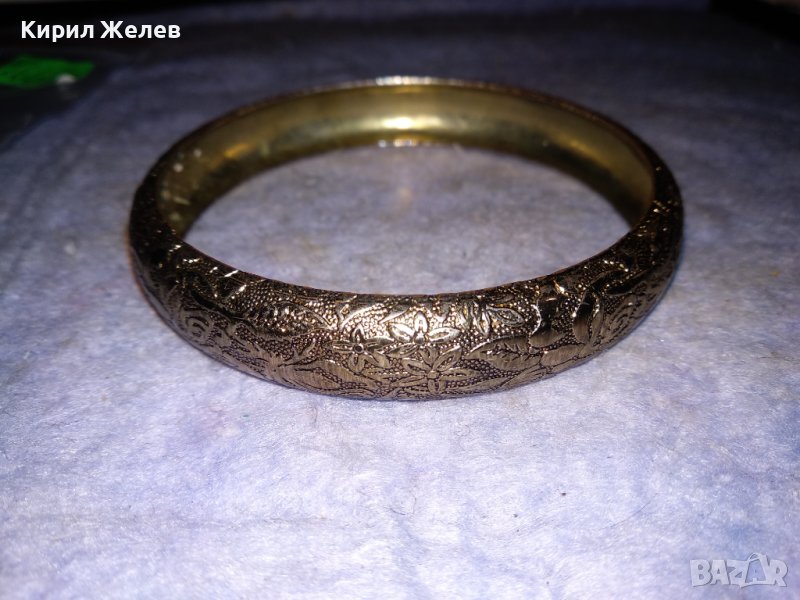 СТАРА ФЛОРАЛНО ОРНАМЕНТИРАНА СРЕБРИСТА СТОМАНЕНА ВИНТИДЖ - АРТ СТИЛ ГРИВНА 26613, снимка 1