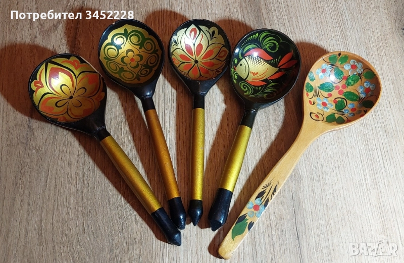 сувенири Русия хохлома лъжици 5 броя , снимка 1
