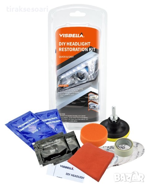 Комплект за възстановяване полиране на фарове Visbella, снимка 1
