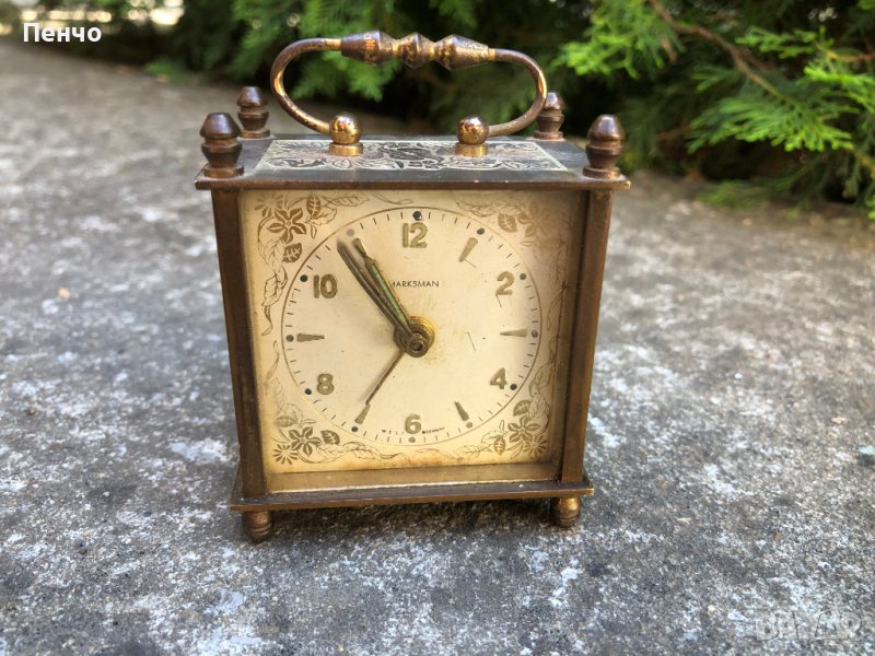 стар бронзов часовник "MARKSMAN" - WEST GERMANY - МИНИ, снимка 1