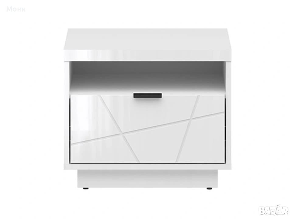 Нощно шкафче FORN KOM1S корпус и фронт бял лак   Материал - ПДЧ   Цвят - корпус и фронт бял лак   Ви, снимка 1
