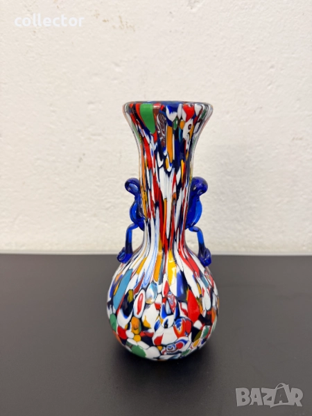 Стъклена ваза Мурано Fratelli Toso многоцветна. №7513, снимка 1