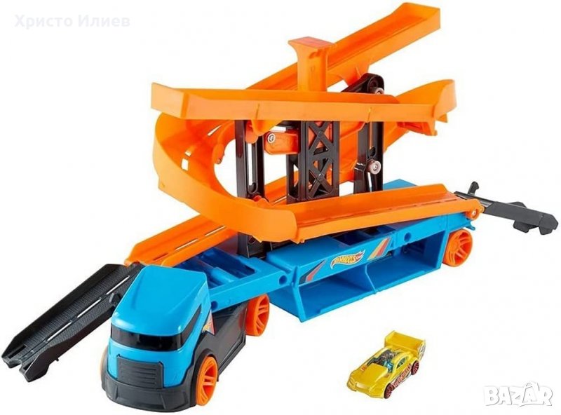 Hot Wheels Камион Автовоз Писта 1 Колa Повдигащ Изстрелващ Механизъм, снимка 1