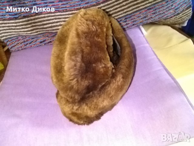 Шапка естествена кожа от соца 1970г реликва размер 56