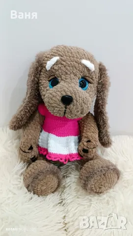 Ръчно плетено кученце, снимка 5 - Плюшени играчки - 47874809