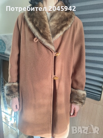 Дамско палто в кафяв цвят, снимка 3 - Палта, манта - 52975162