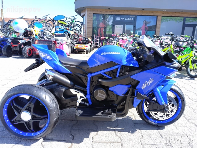 KAWASAKI акумулаторен мотор NINJA син, снимка 3 - Детски велосипеди, триколки и коли - 53569664