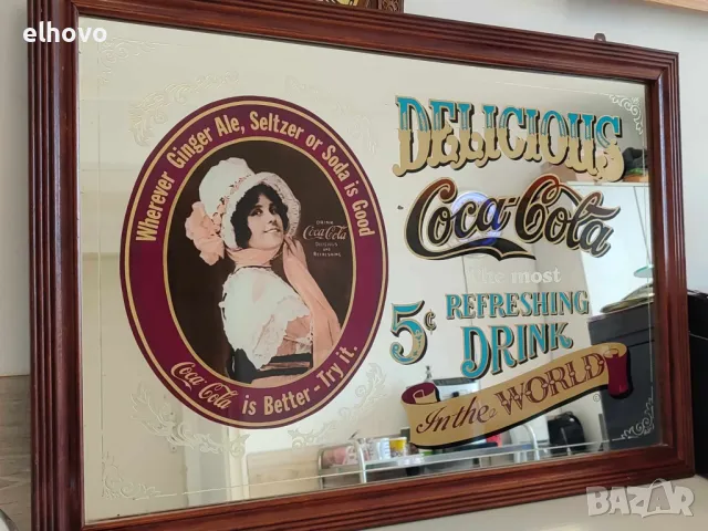 Ретро огледална табела на Coca Cola, снимка 3 - Антикварни и старинни предмети - 49076502