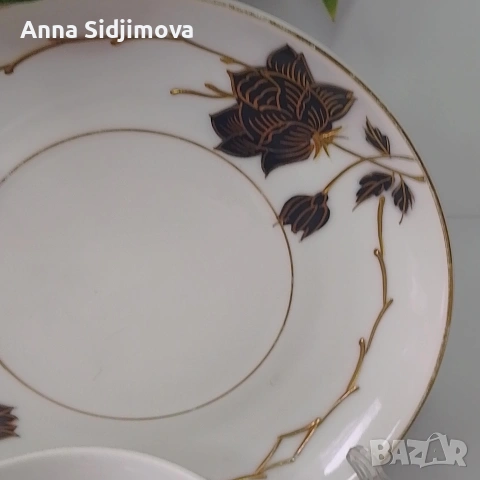 Руски порцелан двоен сет за чай , снимка 3 - Чаши - 53132158