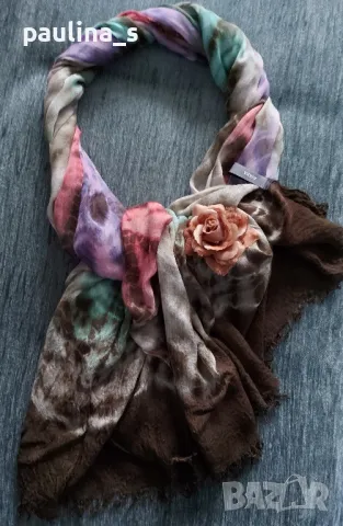 Шалове за всички сезони / Шал с тигрова шарка с ламе и пайети, снимка 8 - Шалове - 17716109