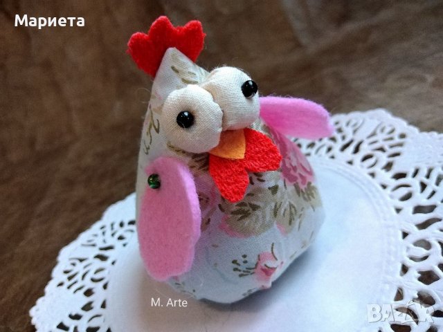 Нежна сладка текстилна кокошка Ръчна Изработка  Пиле Малък Великденски Подарък Декорация , снимка 8 - Декорация за дома - 40046647