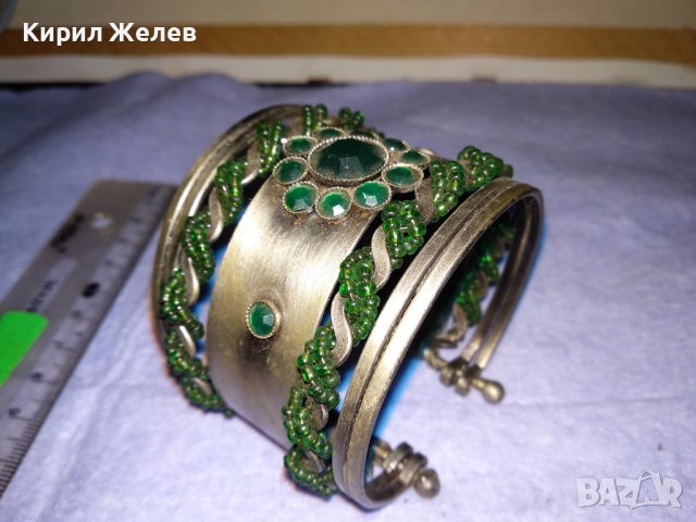 СРЕБРИСТА МЪНИСТЕНА КРИСТАЛНА РЕТРО АРТ ГРИВНА ЕТНО СТИЛ 15929, снимка 8 - Гривни - 41202137