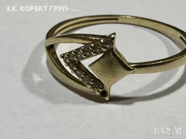 Златен пръстен 14К, 1,09гр. – размер 54, снимка 5 - Пръстени - 56011614