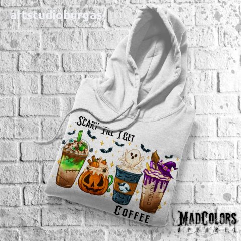 СУИЧЪР УНИСЕКС HALLOWEEN - SCRAY TILL I GET COFFEE, снимка 4 - Суичъри - 38614728