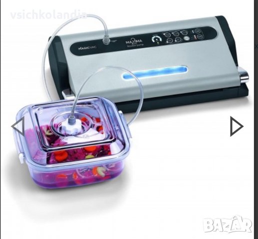 Уред за вакуумиране и запечатване на фолио Magic Vac Maxima 2 за храна, 130Watt, 230V сив (код 604), снимка 2 - Други - 39983101