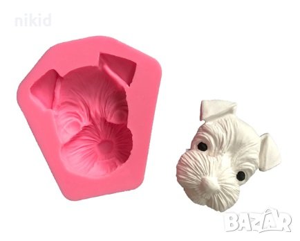 Шнауцер Куче глава силиконов молд форма калъп фондан гипс шоколад декор, снимка 2 - Форми - 41335662