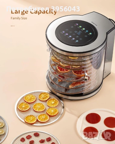 Сушилня / Дехидратор 10 нива за плодове и месо, 850W, LCD, инокс, снимка 2 - Други - 53821825