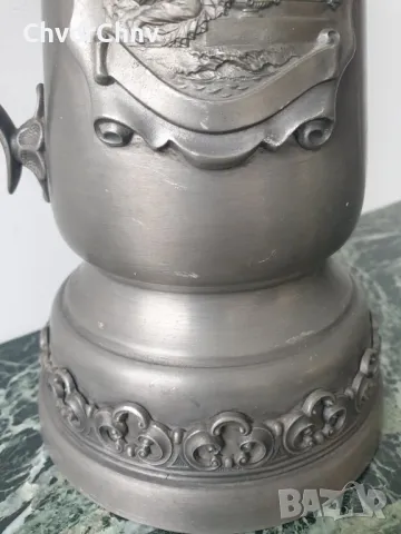 Metalars Peltro 31см/стара МЕТАЛАРС голяма италианска халба за бира/калаена чаша с капак, снимка 7 - Антикварни и старинни предмети - 50327088