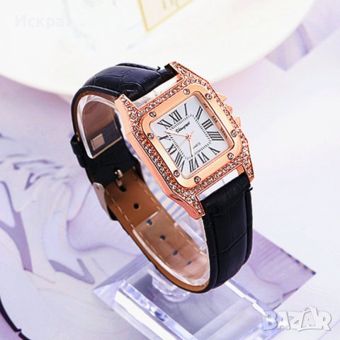 Дамски елегантен часовник с квадратен циферблат , снимка 5 - Дамски - 39675624