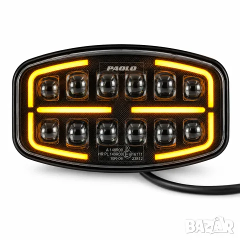 LED халоген 75W 12-24V с бяла и Amber контурна светлина, снимка 3 - Аксесоари и консумативи - 55871010