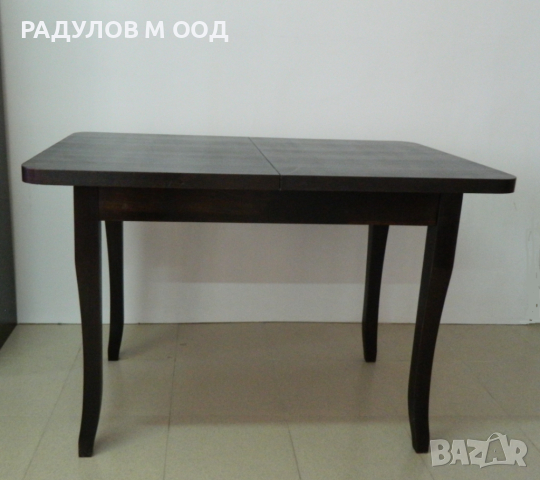 Трапезна маса разтегателна правоъгълна с бароков крак 80*120 см, цвят венге / 77134, снимка 3 - Маси - 44600693