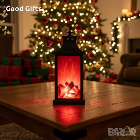 LED декоративен фенер с ефект на жив пламък – безопасна имитация на огън за дом и градина, снимка 3 - Декорация за дома - 52339628