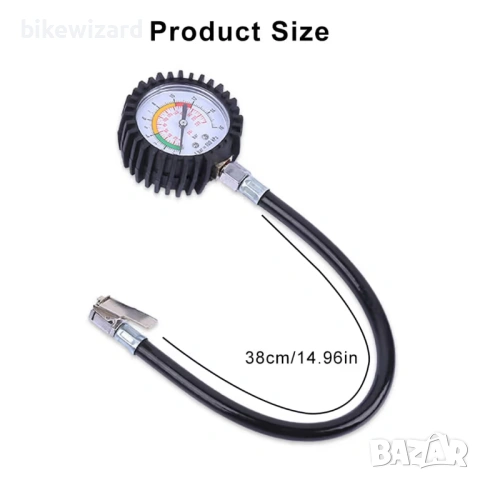 Аксесоар за компресор и манометър за гуми – дължина на тръбата 38 см НОВИ, снимка 2 - Други инструменти - 53169440