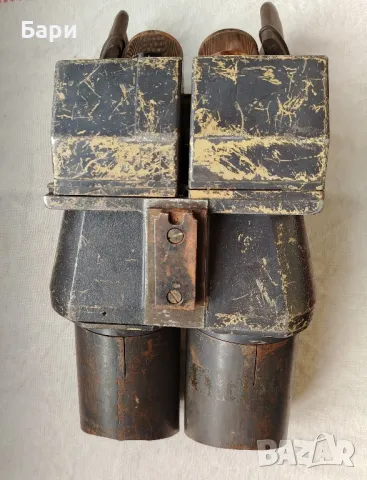 Стар голям немски военен бинокъл D.F.10x80 d.k.L. WWII, снимка 7 - Антикварни и старинни предмети - 49628491