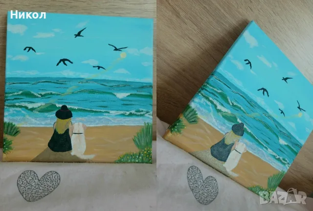„Там, където морето пази мечтите“ 🌊 — ръчно рисувана картина
