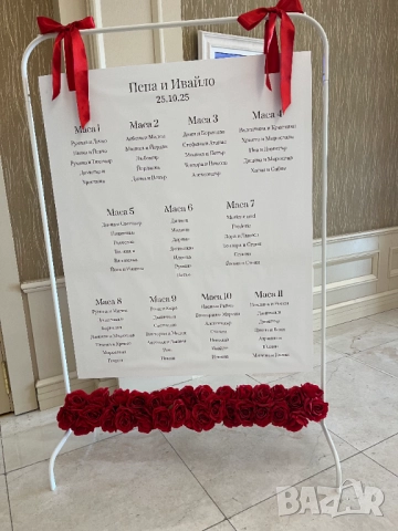 Стойка статив за табела с имена с рози