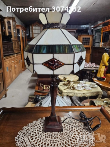 Нощна лампа Тифани, снимка 3 - Настолни лампи - 52945190