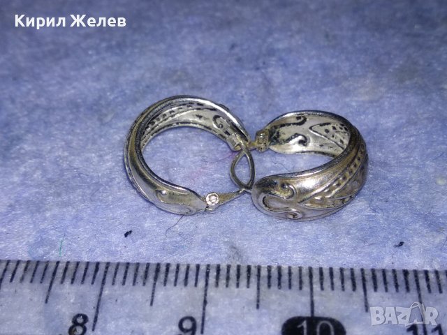 ОРНАМЕНТИРАНИ РЕТРО АРТ СРЕБЪРНИ ОБЕЦИ СРЕБРО 925 РЪЧНА МАЙСТОРСКА СТАРА ИЗРАБОТКА 18586, снимка 7 - Обеци - 40920792