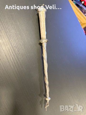 Сребърна показалка с тюркоаз 19в. №7943  , снимка 5 - Антикварни и старинни предмети - 53811255