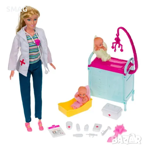 Играчка кукла педиатър с 2 бебета S_1200657