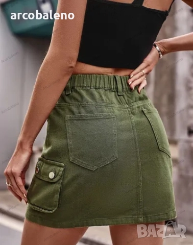 Дамска дънкова пола, ежедневна пола, 2цвята , снимка 5 - Поли - 51637566